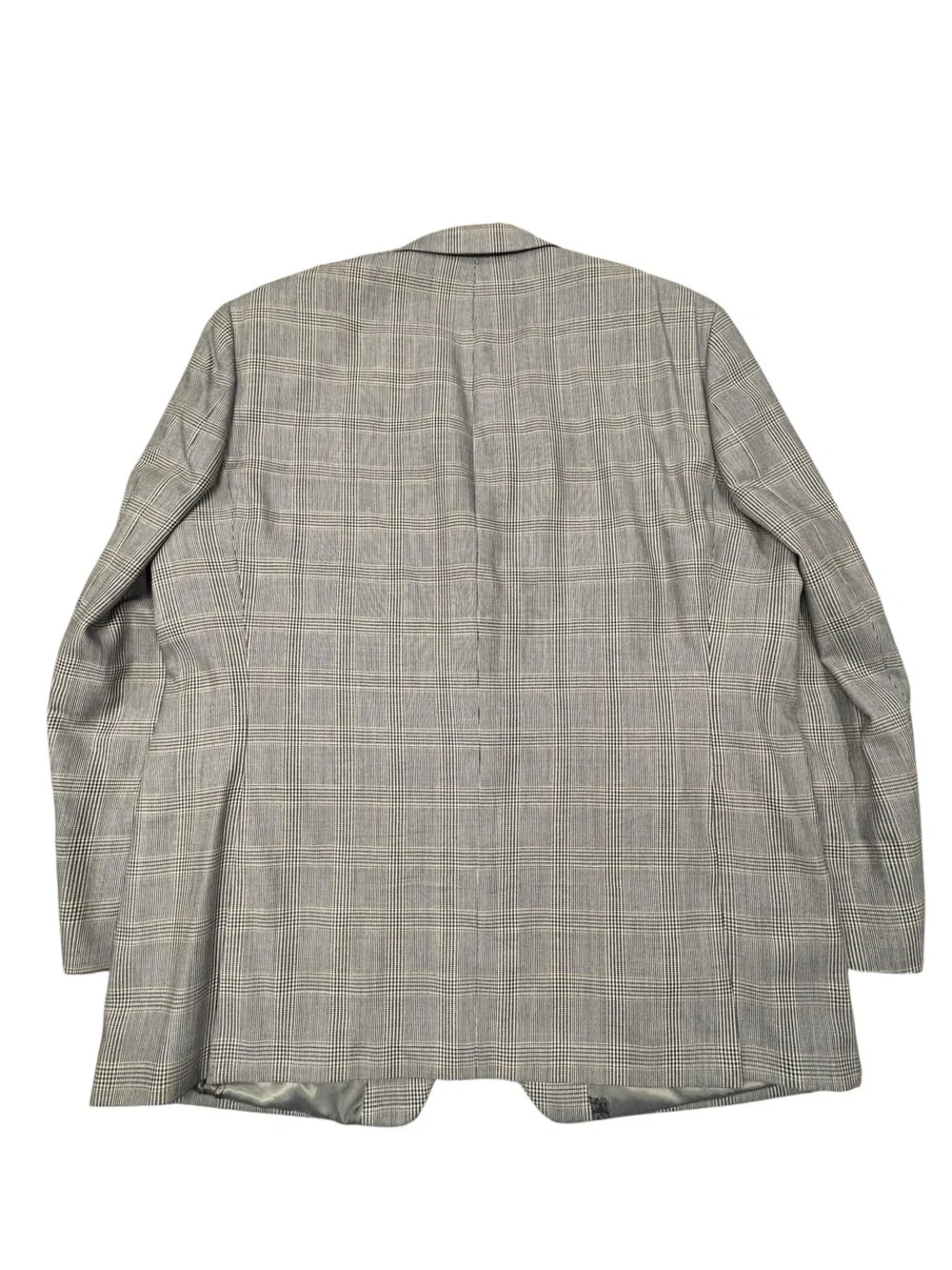 Austin Reed Silk Wool Classic Blue Brown Gray Earthy Glen Plaid Men's Blazer 48L